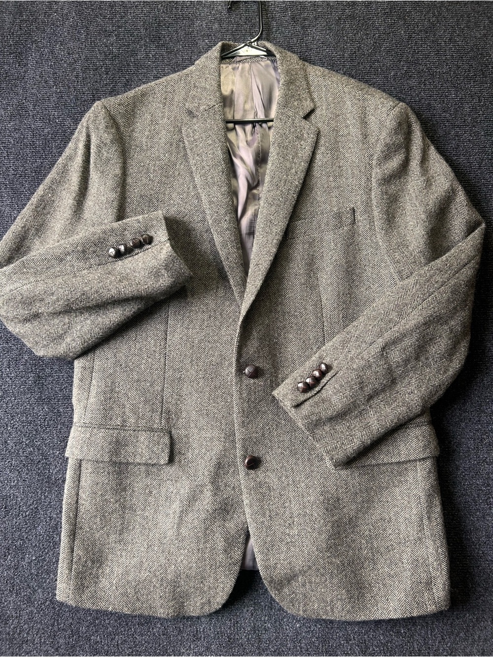 Lauren Ralph Lauren 44L Slim Wool Herringbone Blazer